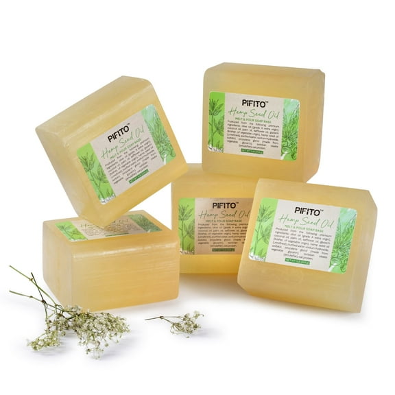 Pifito Hemp Seed Oil Style Melt and Pour Soap Base (5 lb) │ Bulk Premium 100% Natural Glycerin Soap Base │ Luxurious Soap Making Supplies