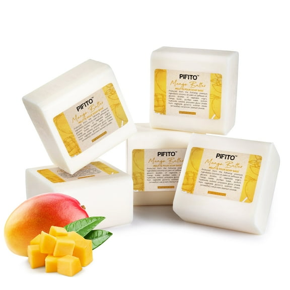 Pifito Mango Butter Melt and Pour Soap Base (5 lb)  Bulk Premium 100% Natural Glycerin Soap Base  Luxurious Soap Making Supplies