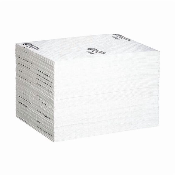 Pig Sorbent Pad, 22 gal, 16 in x 20 in, Oil, White, Polypropylene MAT4105