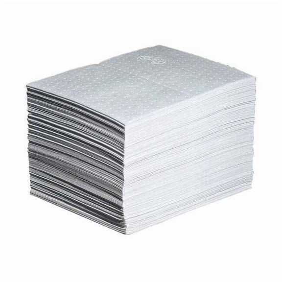 Pig Sorbent Pad, 22 gal, 15 in x 20 in, Oil, White, Polypropylene MAT460