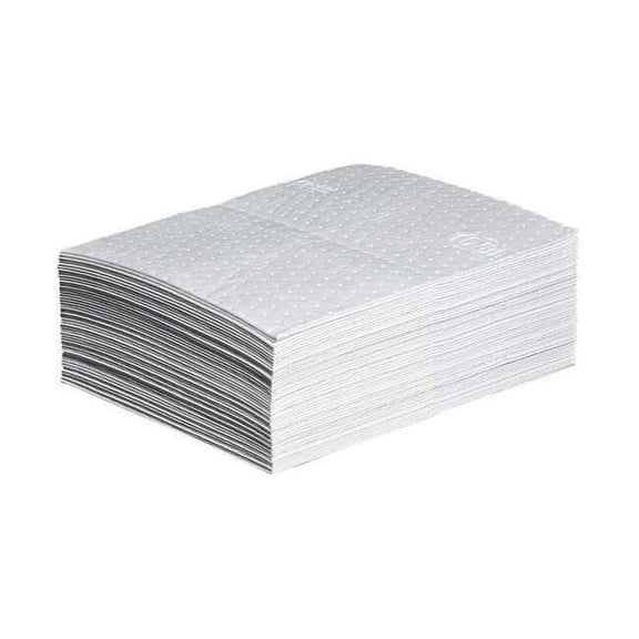 Pig Sorbent Pad, 11 gal, 15 in x 20 in, Oil, White, Polypropylene MAT414