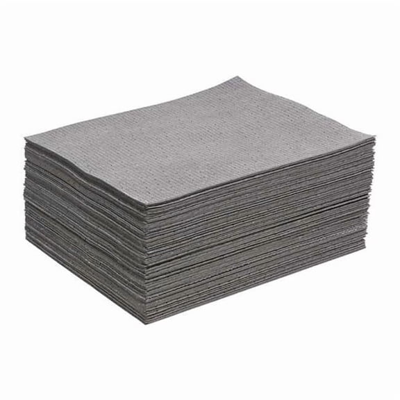 Sorbent Pad, 12 gal, 16 1/2 in x 20 in, Universal, Gray, Polyester, Polypropylene MAT286