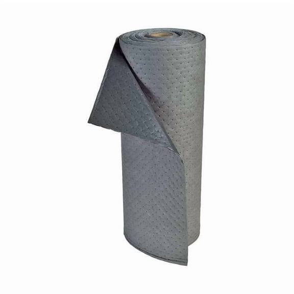Pig Sorbent Roll, 20 gal, 31 in x 75 ft, Universal, Gray, Polypropylene MAT283