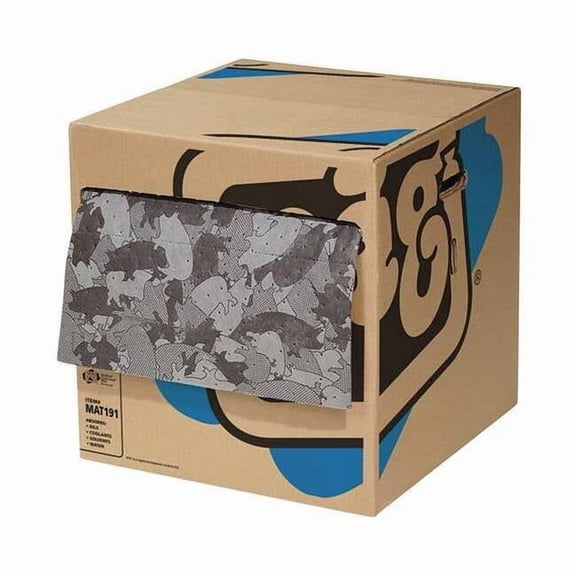 Pig Sorbent Roll, 23 gal, 16 in x 150 ft, Universal, Gray, Polypropylene MAT191
