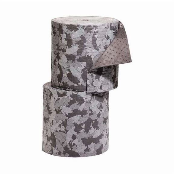 Pig Sorbent Roll, 47 gal, 16 in x 150 ft, Universal, Gray, Polypropylene MAT115