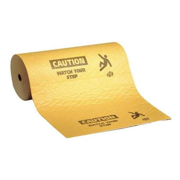Sorbent Roll, 13 gal, 24 in x 75 ft, Universal, Yellow, Polypropylene
