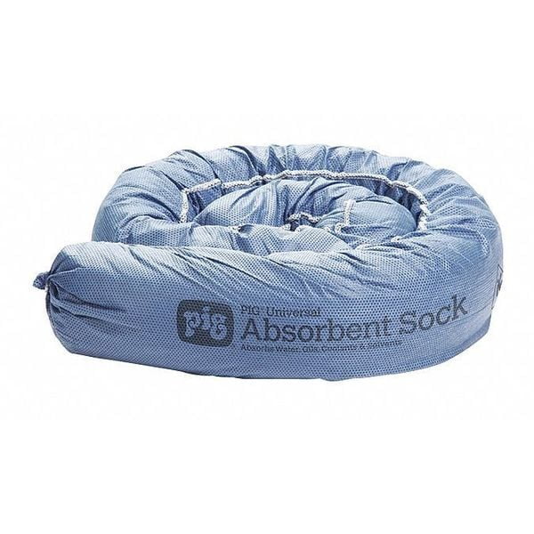 Blue Polypropylene Mildew-Resistant Absorbent Socks, 3" Diameter, Pack of 12