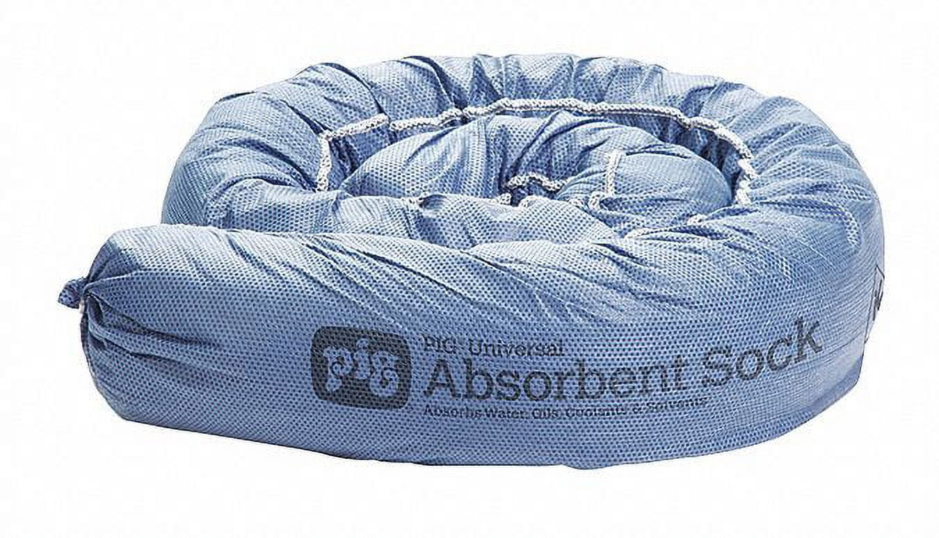 Blue Polypropylene Mildew-Resistant Absorbent Socks, 3" Diameter, Pack of 12
