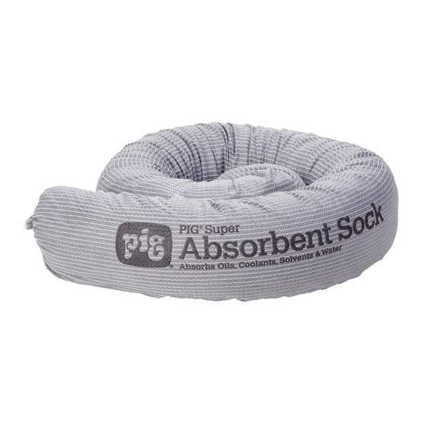 Gray 3' Polypropylene and Cellulose Absorbent Sock