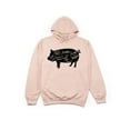 thumbnail image 1 of Pig Apparel, Pig Cuts, Unisex Hoodie, Farm Apparel, Pig Hoodie, Gift For Pig Lover, Pig Farmer, Gift For Him, Pigs, Gift For Her, Humor, Peach (Black Text), MEDIUM, 1 of 1