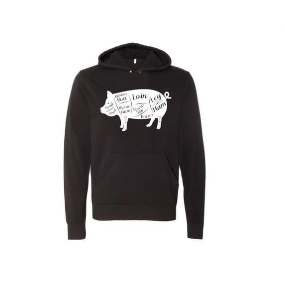 Pig Apparel, Pig Cuts, Unisex Hoodie, Farm Apparel, Pig Hoodie, Gift For Pig Lover, Pig Farmer, Gift For Him, Pigs, Gift For Her, Humor, Black, XL
