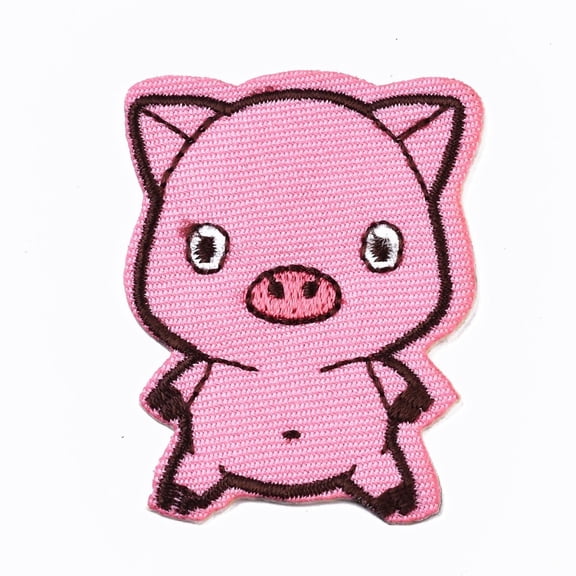 Pig Appliques Computerized Embroidery Cloth Iron on/Sew on Patches Costume Accessories Pink 51.5x38x1mm