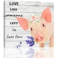 thumbnail image 1 of Pig Art Pig with Flower Crown Poster Decorative Painting Cute Pig and Lavender Picture Wall Decor Pig Canvas Wall Art Bedroom Home Framed Painting (Wooden frame12''''x12'''',PIG), 1 of 6