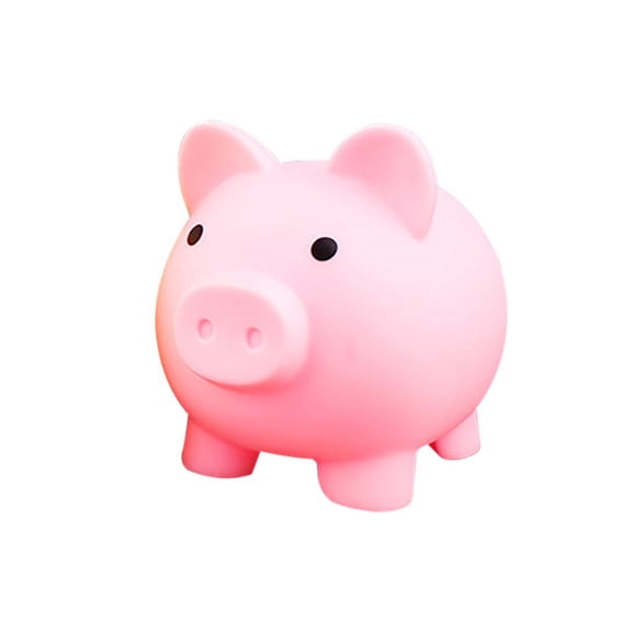 Pig Bank, Plastic Money Bank for Kids and Adults, Cute Pink Piggy Bank with Slot, Ideal for Saving Coins and Bills, 13x10 CM