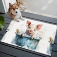 thumbnail image 1 of Pig Bathtub Front Door Rugs 2x3 ft Watercolor Animal Small Rug for Entryway Non Slip Washable Bathroom Door Mat Absorbent Floor Mat for Indoor Entrance, 1 of 9