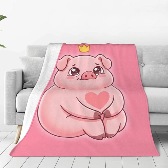 Pig Blanket, Charming Swine Theme Print, Sophisticated Flannel Throw Designed for Versatile Everyday Enjoyment 50x40