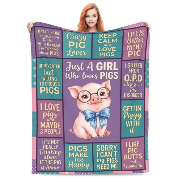 Pig Blanket Cute Pigs Throw Blanket Soft Warm Cozy Fleece Fuzzy Plush Flannel Blankets Gifts For Girls Women Adults 50x40