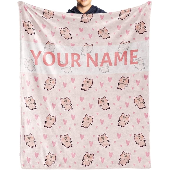Pig Blanket Gifts, 40"x50" Flannel Fleece Throw Blanket Soft for Girls Boys Adults, Lightweight, Comfortable, Warm Cute Pig Themed Blanket for Bed Couch