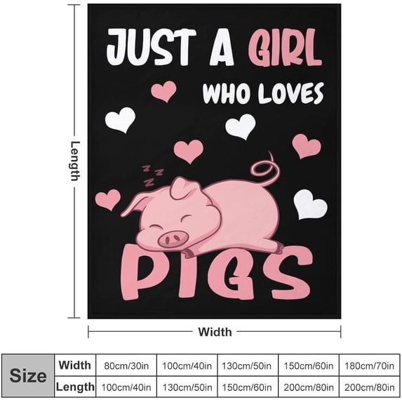 Pig Blanket Gifts, 40"x50" Flannel Fleece Throw Blanket Soft for Girls Boys Adults, Lightweight, Comfortable, Warm Cute Pig Themed Blanket for Bed Couch