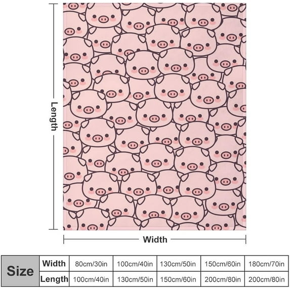Pig Blanket Gifts, 40"x50" Flannel Fleece Throw Blanket Soft for Girls Boys Adults, Lightweight, Comfortable, Warm Cute Pig Themed Blanket for Bed Couch