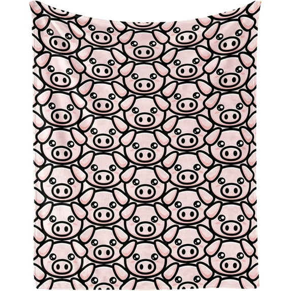 Pig Blanket for Boys Girls, Cute Pig Themed Design Printed Throw Blankets for Kids Lap, Chair Sofa, Warm Soft Cozy Blanket, 40"x 50"
