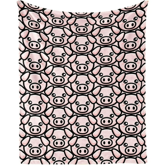 Pig Blanket for Boys Girls, Cute Pig Themed Design Printed Throw Blankets for Kids Lap, Chair Sofa, Warm Soft Cozy Blanket, 40"x 50"