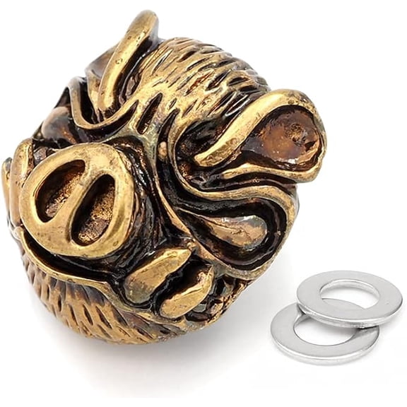 Pig Boar Screw Back Conchos for Leathercraft Decor 2 Pcs 1 Inch (Bronze)