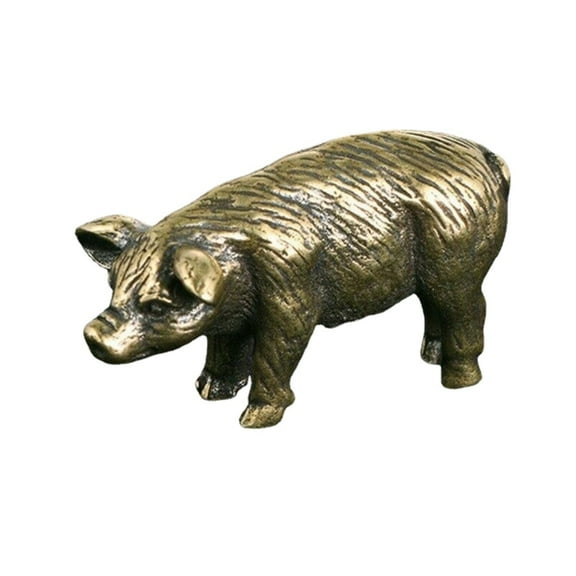 Pig Brass Figurine Statue House Office Table Decoration Animal Figurines Toys