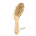thumbnail image 1 of Pig Bristle Brush Massage And Bath Scrubbing Brush Handheld Natural Boar Hair Body Brush With Shaped Wooden Handle Beige 26X6CM, 1 of 9