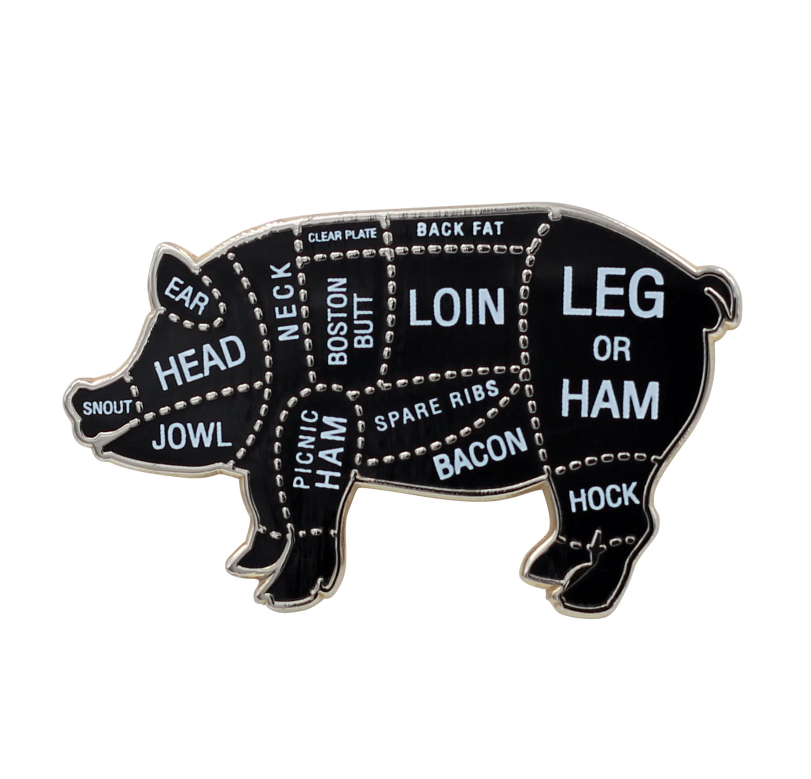 Pig Butcher Cuts Enamel Pin - Pork Diagram Lapel Pin for Hats, Jackets ...