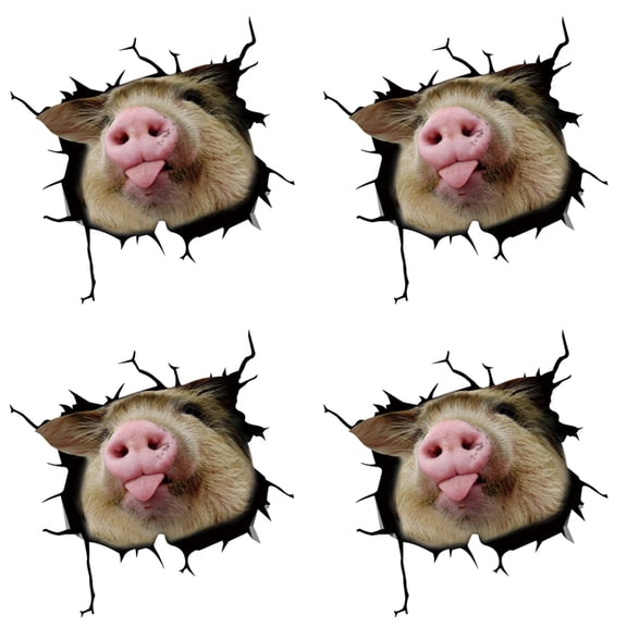 Pig Car Decals Office Decals for Wall Decals Stickers Realistic Car Stickers Farm Stickers for Cars Wood Type 1