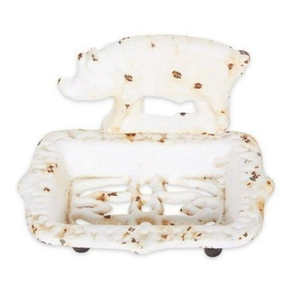 Pig Cast Iron Soap Dish, White