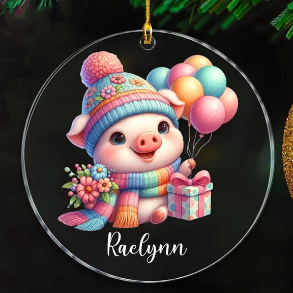 Pig Christmas Ornaments 2025, Pig Xmas Ornament Gift for Mom Sister Daughter Children Friend, Name Pig Lover Xmas Keepsake Ornaments Gift, Awesome Pig Animal Ornament Christmas