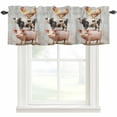 thumbnail image 1 of Pig Cow Chicken Window Valance Curtain Oil Painting Rod Pocket Short Curtain for Living Room, Bedroom & Kitchen Window Decor 54x18in, 1 of 8
