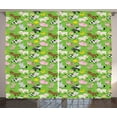 thumbnail image 1 of Ambesonne Pig Curtains 2 Panel Set, Creatures Cartoon, 108" x 84", Lime Green Multicolor, 1 of 3