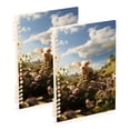 thumbnail image 1 of Pig Daisies Flowers Sky Ring Binder Notebook Journey Note Diary College Ruled Spiral Notebook Study Loose Leaf Paper A5 60 Pages, 1 of 8