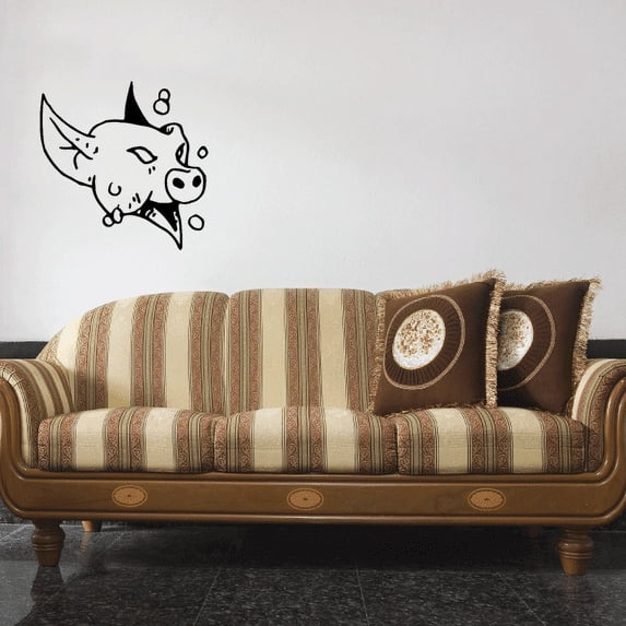 Pig Demon Mask Decal - 36 Inches