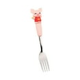 thumbnail image 1 of Pig Design Kids Fork Spoon Set, Silicone Handle Stainless Steel Utensils, Adorable Children's Eating Tools, Toddler Training Cutlery for Home Travel, 1 of 4