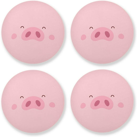 Pig Drinks Coasters, Non-Scratch Cork Base Round Cups Mats for for Wooden Coffee Table, Cool Housewarming Gift for Home Decor