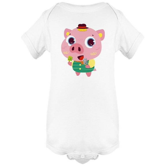 Pig Eating Popsicles Bodysuit Infant -Image by Shutterstock,  12 Months