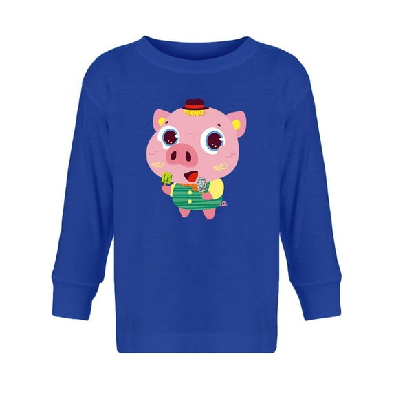 Pig Eating Popsicles Long Sleeve Toddler -Image by Shutterstock, 5 Toddler