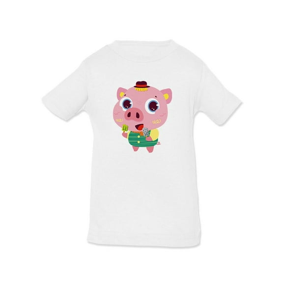 Pig Eating Popsicles T-Shirt Infant -Image by Shutterstock,  12 Months