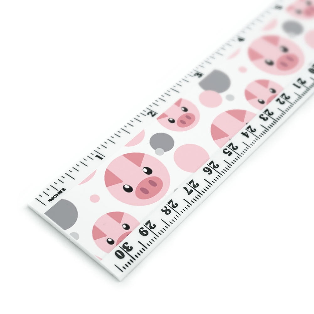 Pig Face Farm Animal 12 Inch Standard and Metric Plastic Ruler ...