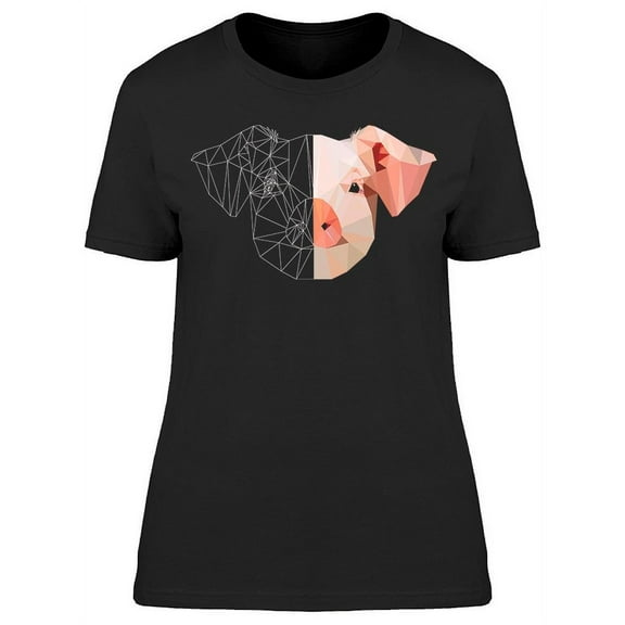 Pig Face In Polygons T-Shirt Women -Image by Shutterstock, Female Large