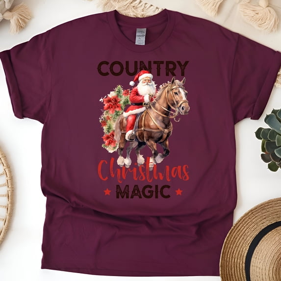Pig Farm Graphic T-Shirt | Cute Country Animal Tee for Men Women Kids, Maroon, Size L