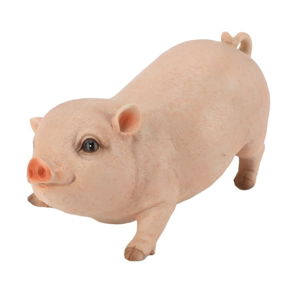 Pig Garden Statue 26CM Lifelike Cute Pig Resin Figurine For Outdoor Indoor Decor