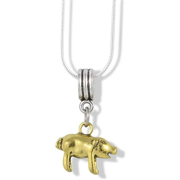 Pig Gold Charm Snake Chain Necklace