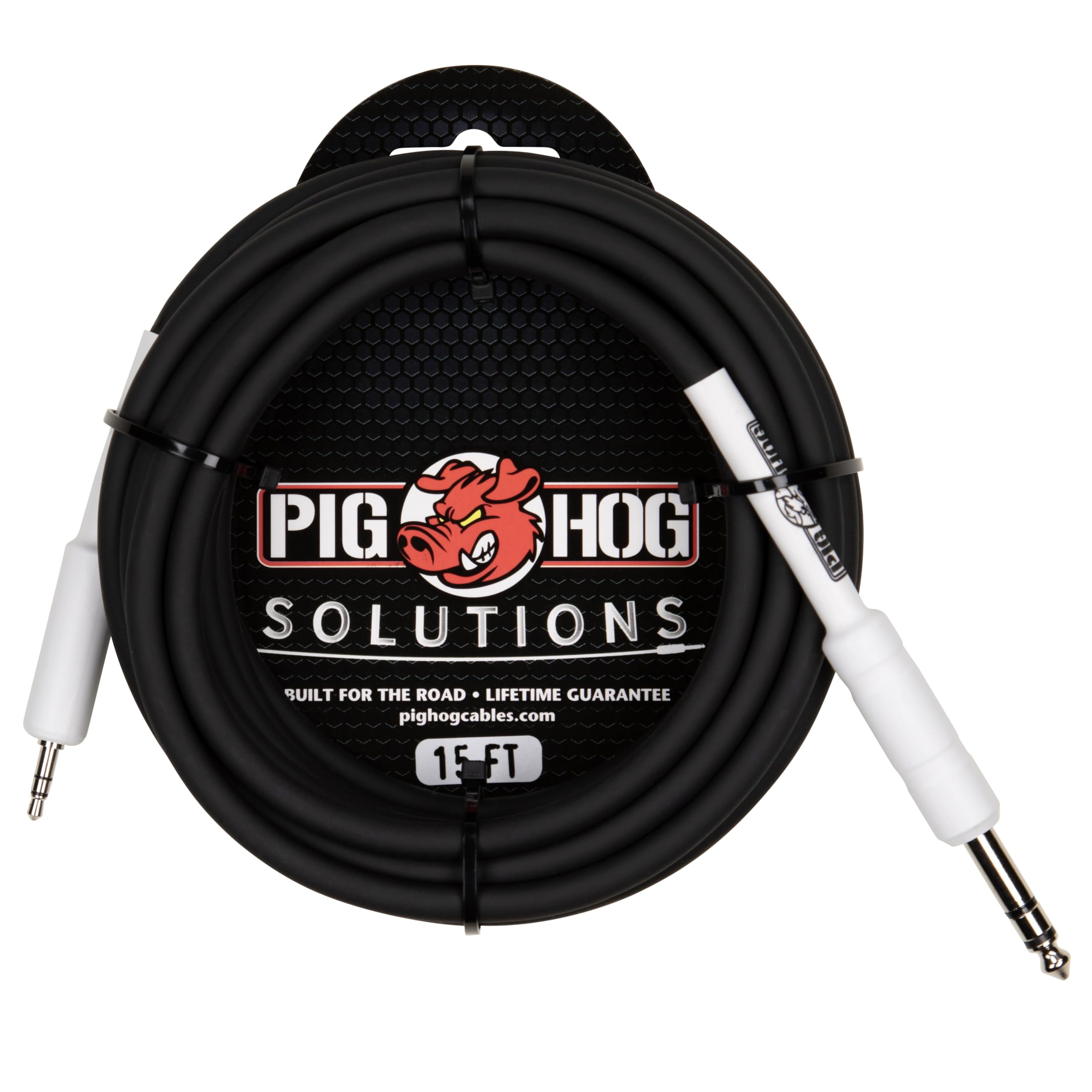 Pig Hog PX48J15 15' 1/4" TRS to 1/8" Mini Cable