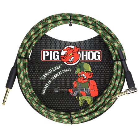 Pig Hog Camo 10ft Cable Right Angle (Discontinued)