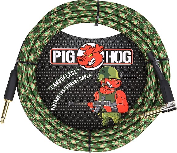 Pig Hog 20FT Right Camo Instrument Cable